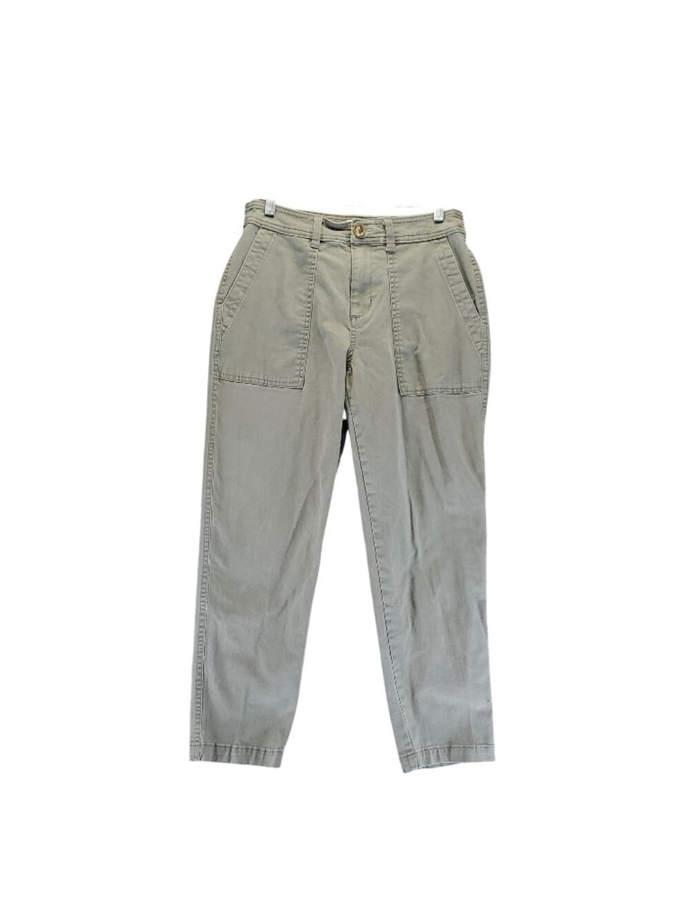 A New Day Pants Womens Size 4 Green Stretch Cotton Blend Cropped